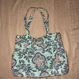 Vera Bradley Mandy Tote bag Sea Green, Orange, Gray Paisley Shoulder Bag